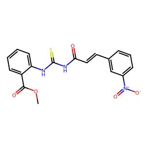 methyl 2-({[(2E)-3-(3-nitrophenyl)prop-2-enoyl]carbamothioyl}amino)benzoate structure