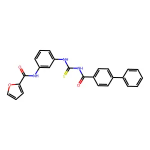 N-[3-[(4-phenylbenzoyl)carbamothioylamino]phenyl]furan-2-carboxamide structure