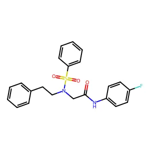 N-(4-fluorophenyl)-N~2~-(2-phenylethyl)-N~2~-(phenylsulfonyl)glycinamide structure