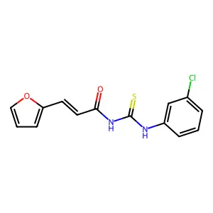 (E)-N-[(3-chlorophenyl)carbamothioyl]-3-(furan-2-yl)prop-2-enamide structure