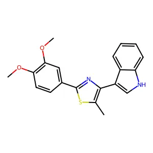2-(3,4-dimethoxyphenyl)-4-(1H-indol-3-yl)-5-methyl-1,3-thiazole structure