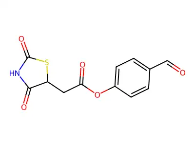 4-Formylphenyl 2-(2,4-dioxo-1,3-thiazolidin-5-yl)acetate structure