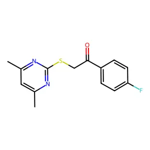 2-[(4,6-Dimethylpyrimidin-2-yl)sulfanyl]-1-(4-fluorophenyl)ethan-1-one structure