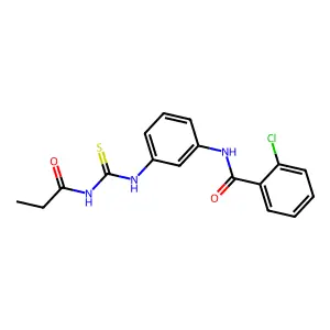 2-chloro-N-[3-(propanoylcarbamothioylamino)phenyl]benzamide structure