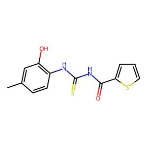 N-[(2-hydroxy-4-methylphenyl)carbamothioyl]thiophene-2-carboxamide structure