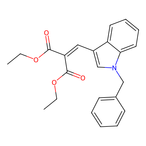 diethyl [(1-benzyl-1H-indol-3-yl)methylidene]propanedioate structure