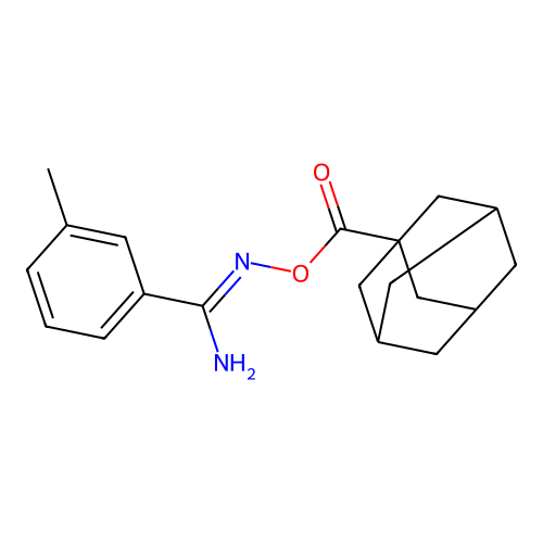 N'-[(1-adamantylcarbonyl)oxy]-3-methylbenzenecarboximidamide structure