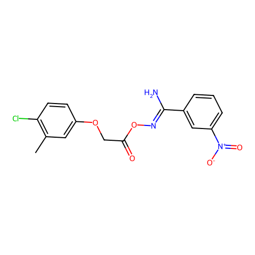 N'-{[(4-chloro-3-methylphenoxy)acetyl]oxy}-3-nitrobenzenecarboximidamide structure