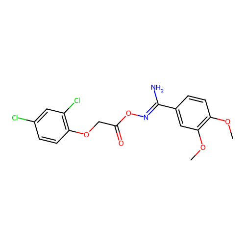 N'-{[(2,4-dichlorophenoxy)acetyl]oxy}-3,4-dimethoxybenzenecarboximidamide structure