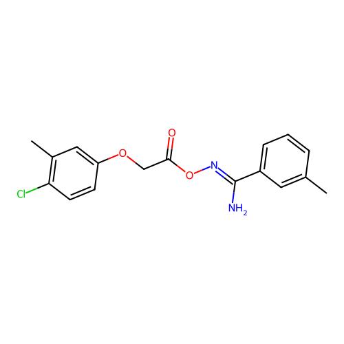 N'-{[(4-chloro-3-methylphenoxy)acetyl]oxy}-3-methylbenzenecarboximidamide structure