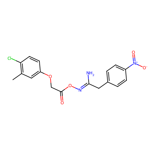 (1Z)-N'-{[(4-chloro-3-methylphenoxy)acetyl]oxy}-2-(4-nitrophenyl)ethanimidamide structure