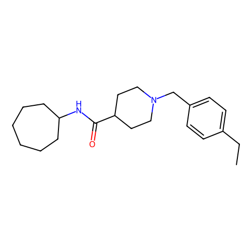 N-cycloheptyl-1-(4-ethylbenzyl)piperidine-4-carboxamide structure