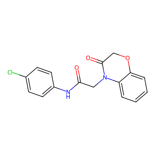 N-(4-chlorophenyl)-2-(3-oxo-2,3-dihydro-4H-1,4-benzoxazin-4-yl)acetamide structure