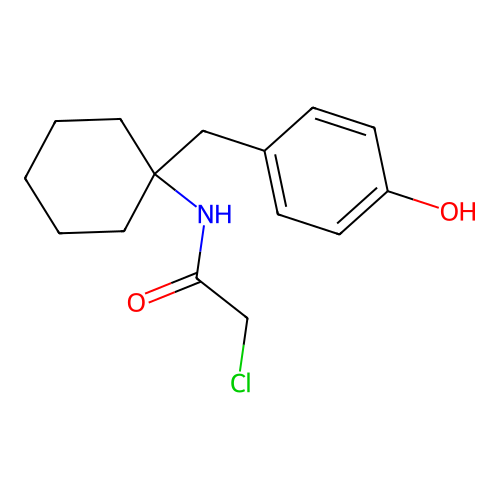 Acetamide, 2-chloro-N-[1-(4-hydroxybenzyl)cyclohexyl]- structure