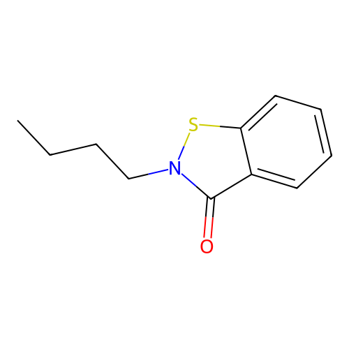 2-Butyl-2,3-dihydrobenzisothiazol-3-one structure