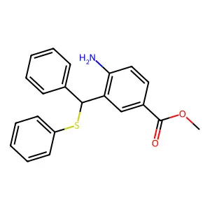 Methyl 4-amino-3-[phenyl(phenylsulfanyl)methyl]benzoate structure