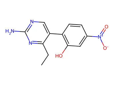 2-(2-Amino-4-ethylpyrimidin-5-yl)-5-nitrophenol structure