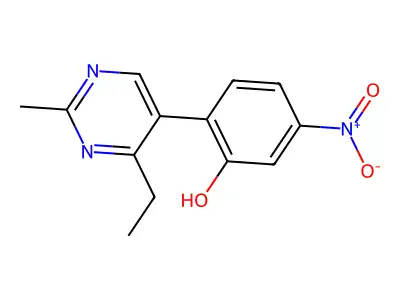 2-(4-Ethyl-2-methylpyrimidin-5-yl)-5-nitrophenol structure
