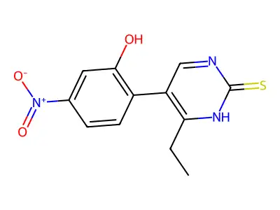 6-ethyl-5-(2-hydroxy-4-nitrophenyl)-1H-pyrimidine-2-thione structure