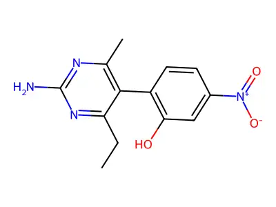 2-(2-Amino-4-ethyl-6-methylpyrimidin-5-yl)-5-nitrophenol structure