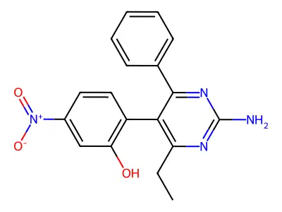 2-(2-Amino-4-ethyl-6-phenylpyrimidin-5-yl)-5-nitrophenol structure