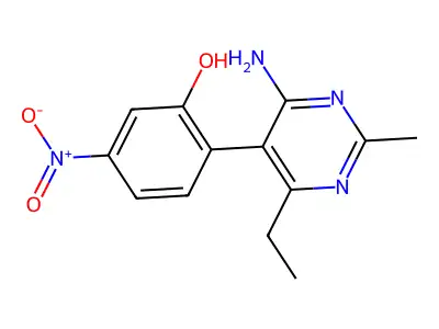 2-(4-Amino-6-ethyl-2-methylpyrimidin-5-yl)-5-nitrophenol structure