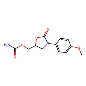 2-Oxazolidinone, 5-hydroxymethyl-3-(p-methoxyphenyl)-, carbamate structure