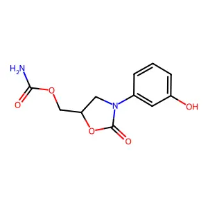 2-Oxazolidinone, 5-hydroxymethyl-3-(m-hydroxyphenyl)-, 5-carbamate structure