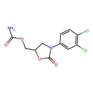 2-Oxazolidinone, 3-(3,4-dichlorophenyl)-5-hydroxymethyl-, carbamate structure