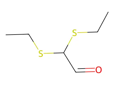 2,2-Bis[methyl(methylidene)-lambda4-sulfanyl]acetaldehyde structure