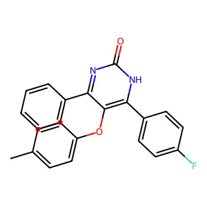 6-(4-Fluorophenyl)-5-(4-methylphenoxy)-4-phenylpyrimidin-2(1H)-one structure
