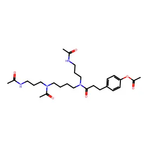 [4-[3-[3-acetamidopropyl-[4-[3-acetamidopropyl(acetyl)amino]butyl]amino]-3-oxopropyl]phenyl] acetate structure