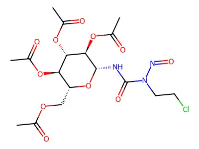 N-(2-Chloroethyl)-N-nitroso-N'-(2,3,4,6-tetra-O-acetyl-I2-D-glucopyranosyl)urea structure