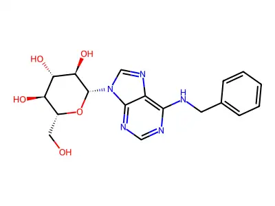 6-Benzylamino-9-(a-D-glucopyranosyl)purine structure