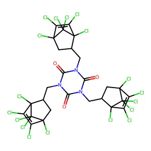 1,3,5-tris[(1,2,3,4,7,7-hexachloro-5-bicyclo[2.2.1]hept-2-en structure