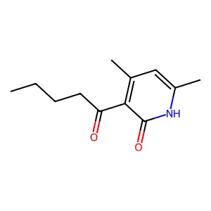 4,6-dimethyl-3-pentanoylpyridin-2(1H)-one structure
