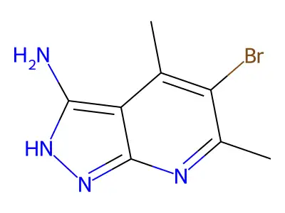 5-Bromo-4,6-dimethyl-1H-pyrazolo[3,4-b]pyridin-3-amine structure