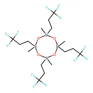 (3,3,3-Trifluoropropyl)methylsiloxane cyclic tetramer structure