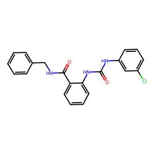 N-benzyl-2-[(3-chlorophenyl)carbamoylamino]benzamide structure
