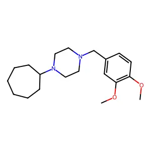 1-Cycloheptyl-4-[(3,4-dimethoxyphenyl)methyl]piperazine structure