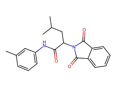 2-(1,3-dioxoisoindol-2-yl)-4-methyl-N-(3-methylphenyl)pentanamide structure