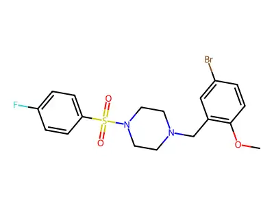 1-(5-Bromo-2-methoxybenzyl)-4-[(4-fluorophenyl)sulfonyl]piperazine structure