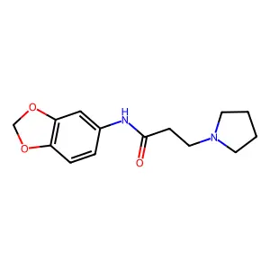N-(1,3-benzodioxol-5-yl)-3-pyrrolidin-1-ylpropanamide structure