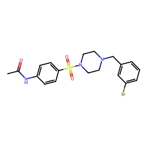 N-[4-[4-[(3-bromophenyl)methyl]piperazin-1-yl]sulfonylphenyl]acetamide structure