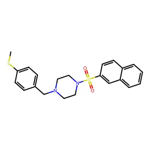 1-[(4-Methylsulfanylphenyl)methyl]-4-naphthalen-2-ylsulfonylpiperazine structure