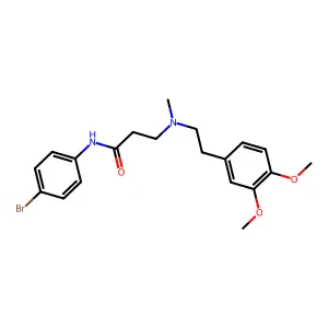 N-(4-bromophenyl)-3-[2-(3,4-dimethoxyphenyl)ethyl-methylamino]propanamide structure