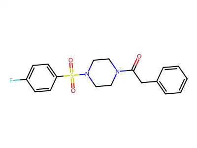 1-[4-(4-Fluorophenyl)sulfonylpiperazin-1-yl]-2-phenylethanone structure