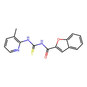 N-[(3-methylpyridin-2-yl)carbamothioyl]-1-benzofuran-2-carboxamide structure