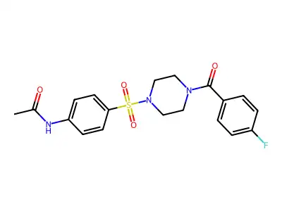 N-[4-[4-(4-fluorobenzoyl)piperazin-1-yl]sulfonylphenyl]acetamide structure