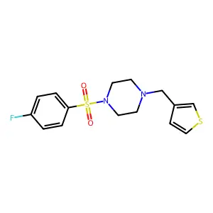 1-(4-Fluorophenyl)sulfonyl-4-(thiophen-3-ylmethyl)piperazine structure